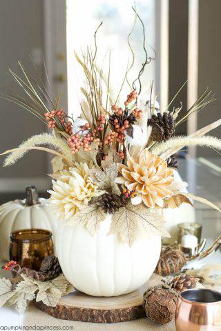 Pumpkin Vase Thanksgiving Centerpiece