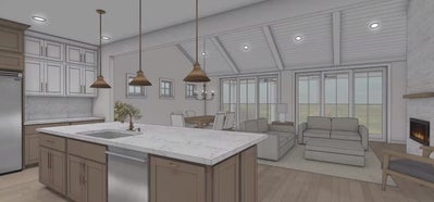 Kitchen and Family Room. Harrison New Home Floor Plan